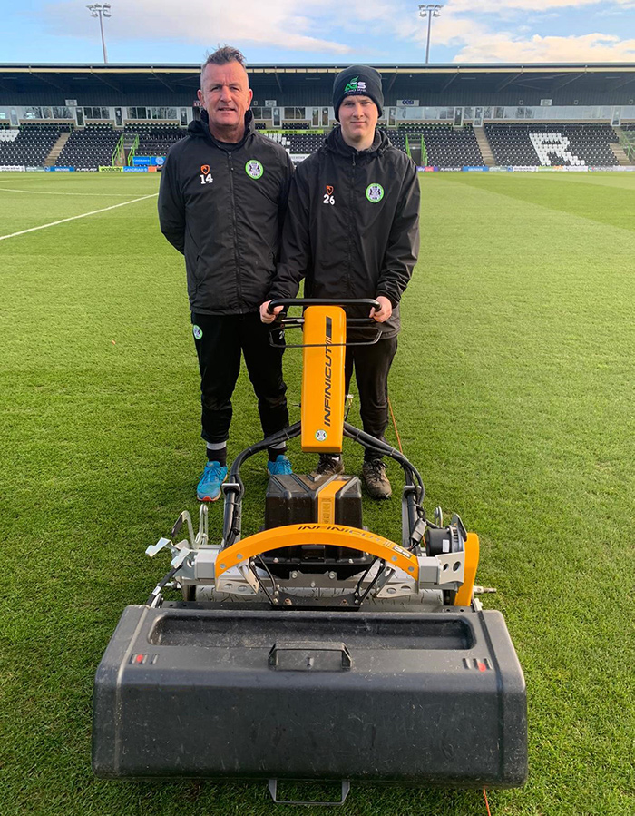Nigel Harvey and Matt Berry with INFINICUT at Forest Green Football Club